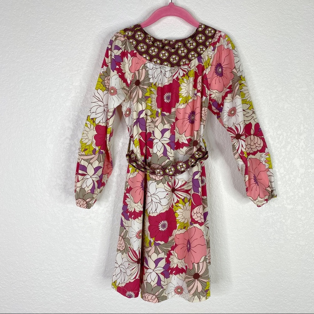 Maisonnette Floral Long Sleeve Tie Back Dress